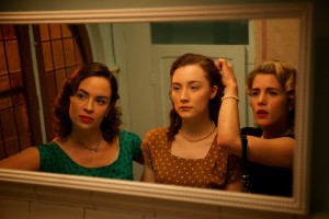 Eve Macklin as "Diana," Saoirse Ronan as "Eilis" and Emily Bett Rickards as "Patty" in BROOKLYN. Photo by Kerry Brown. © 2015 Twentieth Century Fox Film Corporation All Rights Reserved