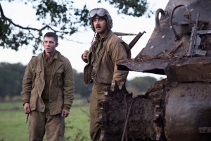 Norman (Logan Lerman) and Boyd "Bible" Swan in Columbia Pictures' FURY.